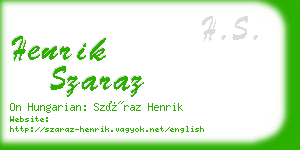 henrik szaraz business card